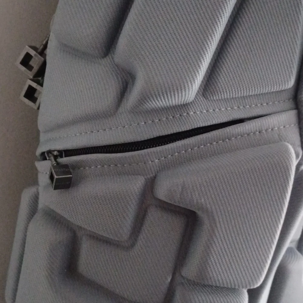 Modern Geometric Molded Backpack - Light Gray